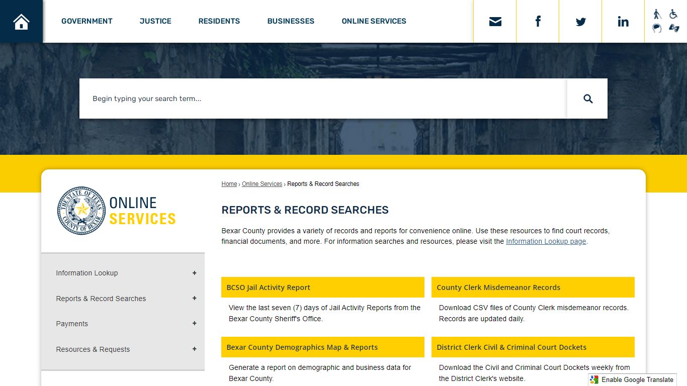 Reports & Record Searches | Bexar County, TX - Official Website